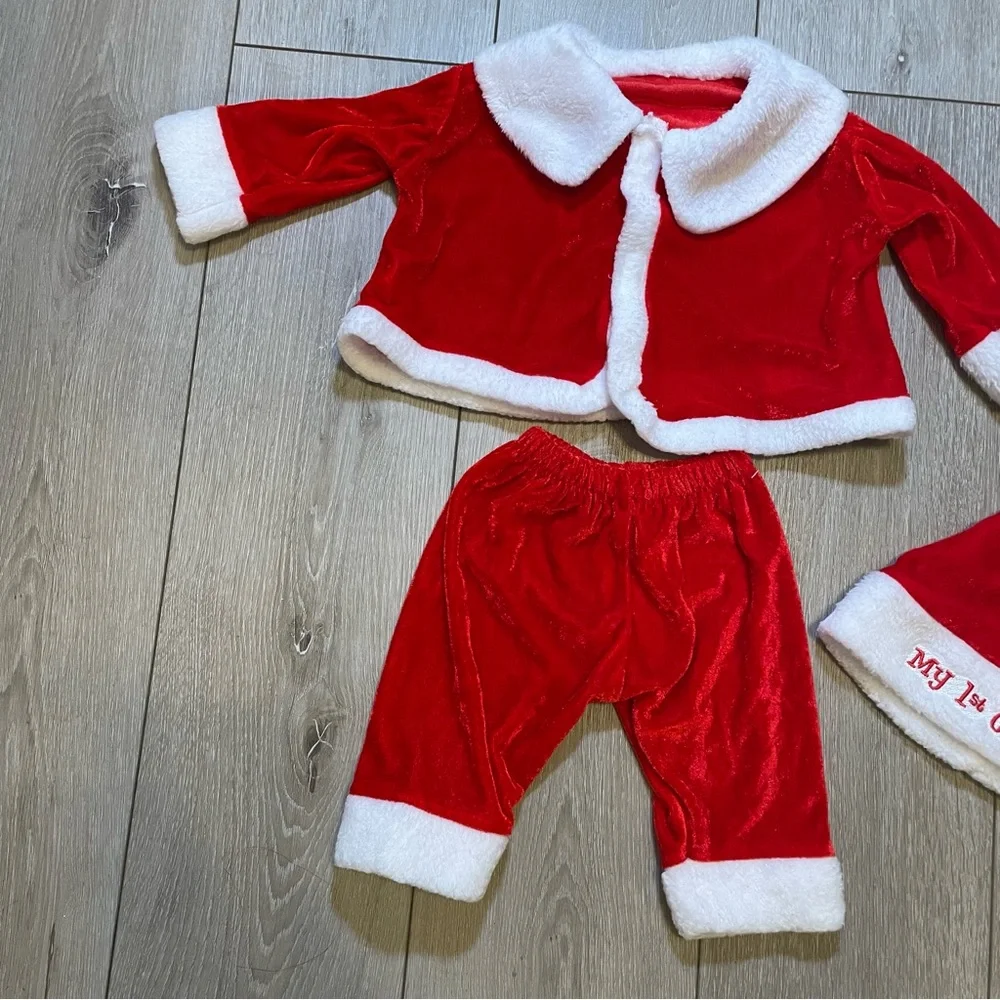 Baby Infant My First Christmas 3-Piece Santa Outfit Jacket, Pants, Hat 0-12‎ M